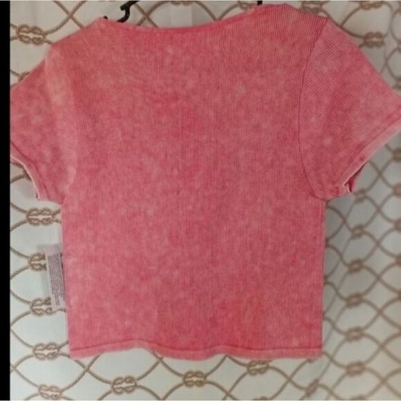 Aeropostale washed pointelle notch neck Cropped top - Picture 5 of 7